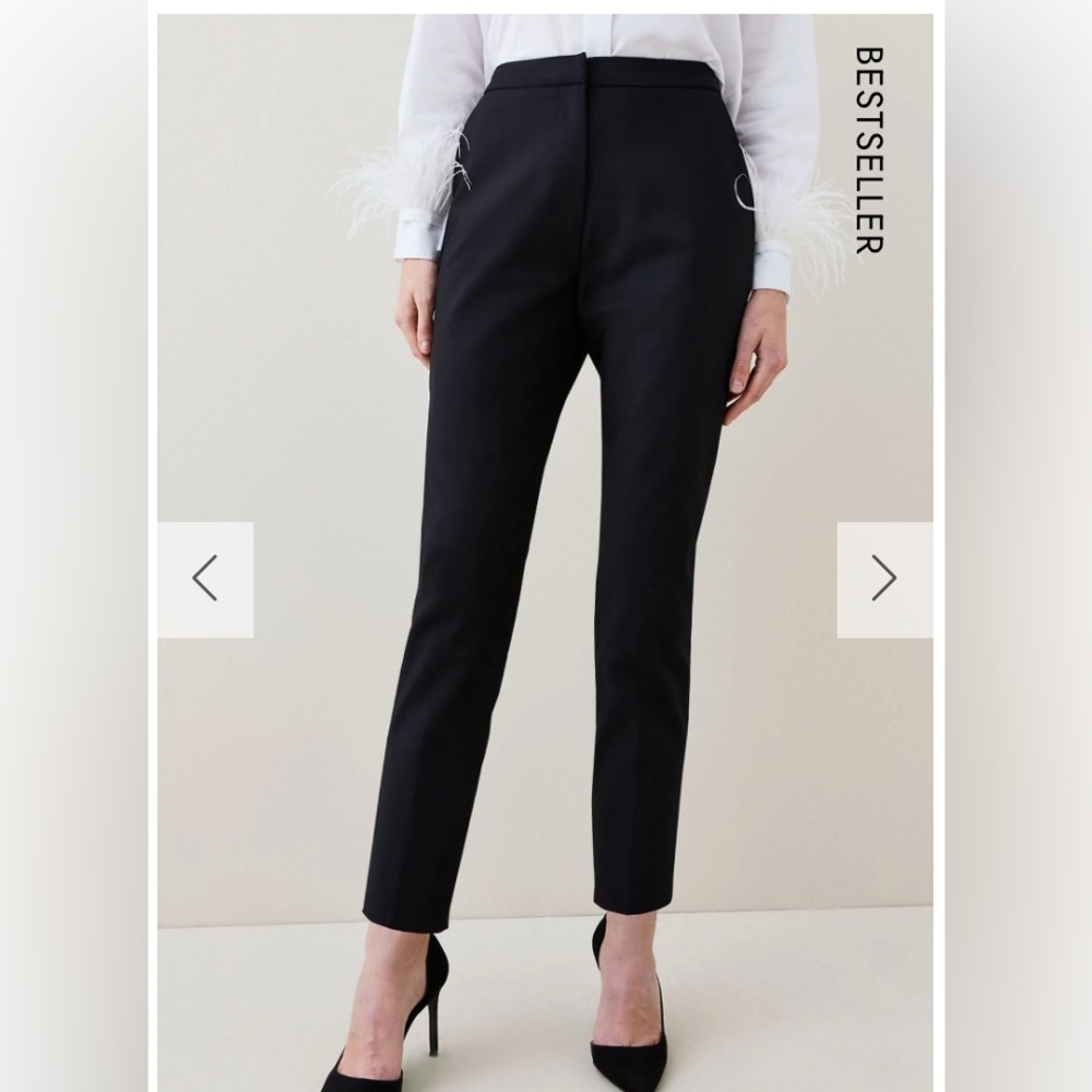 NWT Karen Millen Essential Techno Woven Trouser Black size 4 - Picture 2 of 8